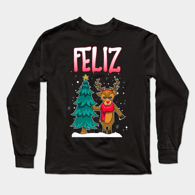 Feliz Navidad Matching Couple Sweaters Long Sleeve T-Shirt by KsuAnn